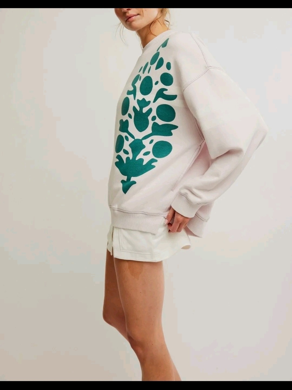 Free People Buti Logo Pullover - ROSE QUARTZ COMBO Size X Small - Picture 2 of 7